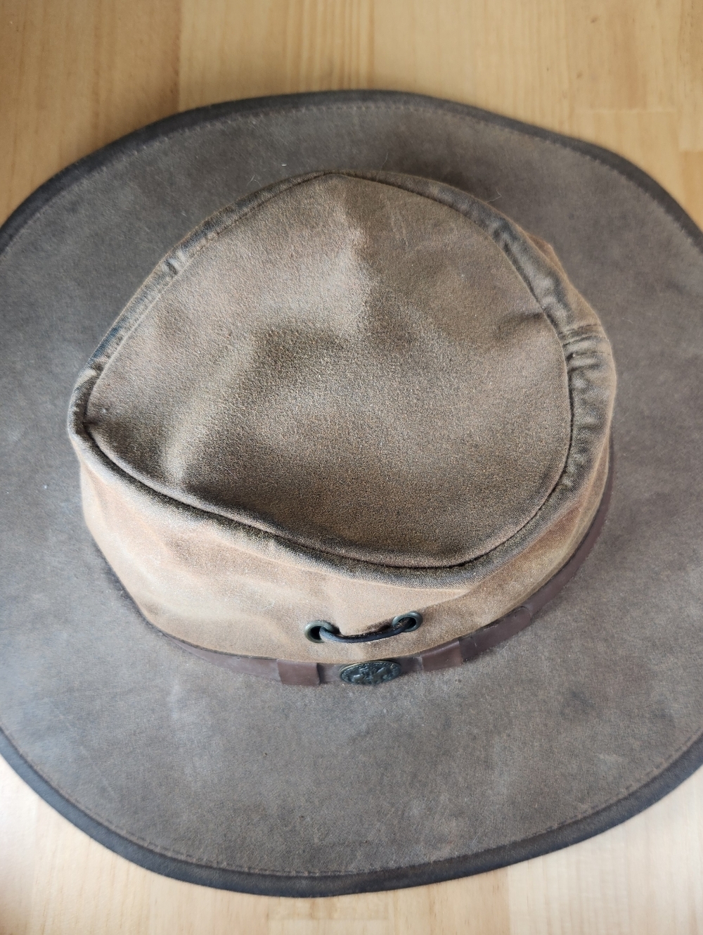 OUTBACK LEATHER Cowboy Hat Men's Large 7 1/4 Brown Leather Western Australia - Picture 2 of 8